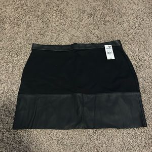 Express black leather mini skirt